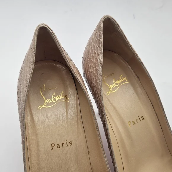 Christian Louboutin Beige Snakeskin Heels